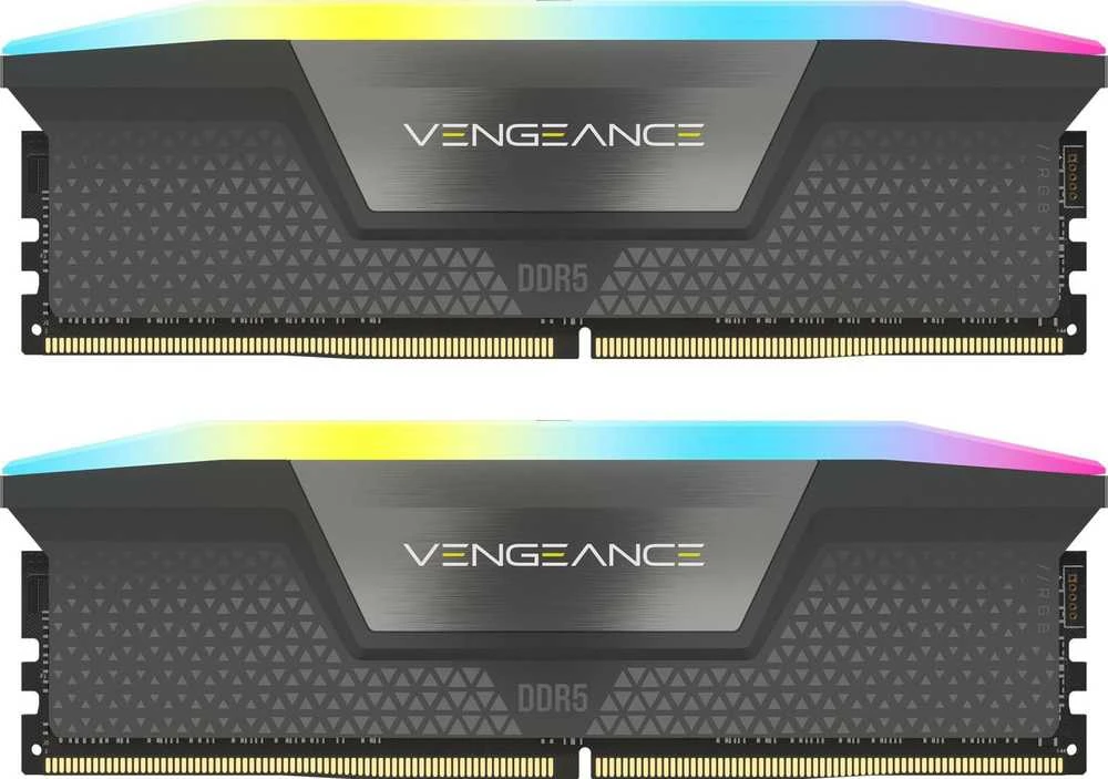 „Corsair Vengeance RGB DDR5-6000 RAM“, CL30, EXPO - 64 GB dviejų jungčių rinkinys, pilka