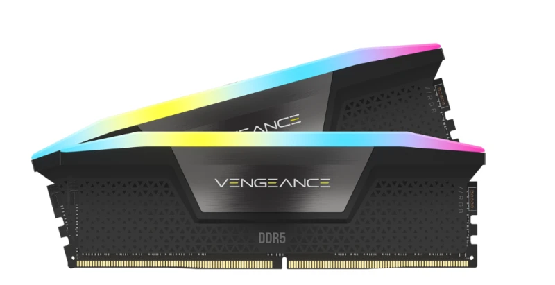 RAM 64 GB „Corsair DIMM 5200“ (2 x 32 GB) dviejų atminties modulių rinkinys (juodas. CMH64GX5M2B5200C40. „Vengeance RGB“. „INTEL XMP“)
