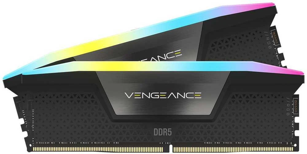 RAM CORSAIR VENGEANCE RGB 32GB 2x16GB DDR5 6000MT/s DIMM Nebuferinis 30-36-36-76 Std PMIC XMP 3.0 Juodas Heatspreader 1.4V
