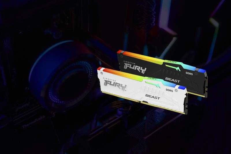 RAM Kingston KF568C34BBEAK2-32 32GB 6800MT/s DDR5 CL34 DIMM (Kit of 2) FURY Beast Juodas RGB EXPO | Kingstonas