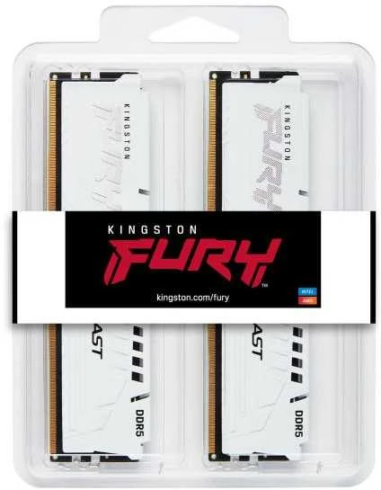 RAM Kingston KF560C30BWEK2-32 32GB 6000MT/s DDR5 CL30 DIMM (Kit of 2) FURY Beast Baltas EXPO | Kingstonas