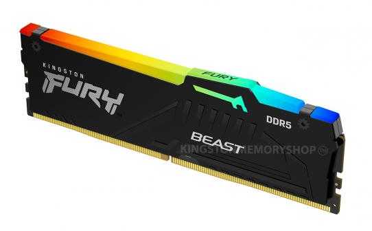 RAM „Kingston KF556C36BBEAK2-64“ 64 GB 5600 MT/s DDR5 CL36 DIMM (2 vnt. rinkinys) „FURY Beast RGB EXPO“ | „Kingston“