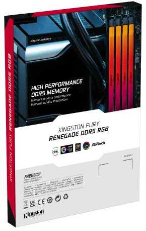RAM Kingston KF580C38RSAK2-32 32GB 8000MT/s DDR5 CL38 DIMM (2 komplektas) FURY Renegade RGB XMP | Kingstonas