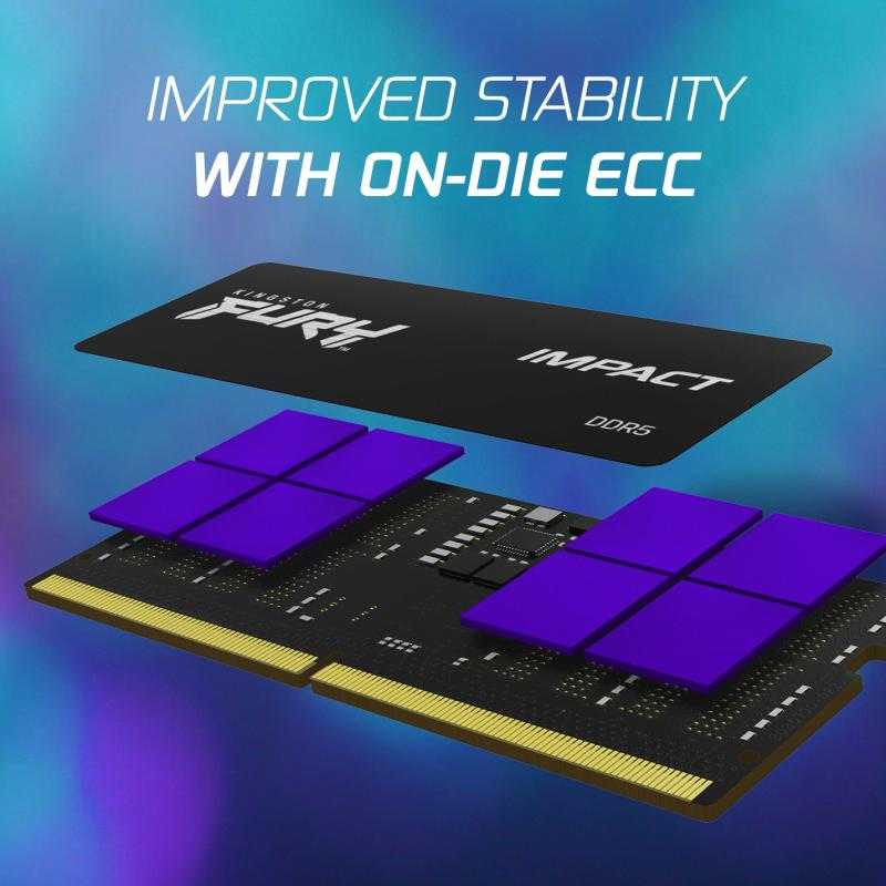 RAM „Kingston KF548S38IBK2-16“ 16 GB 4800 MHz DDR5 CL38 SODIMM (2 vnt. rinkinys) „FURY Impact“ | „Kingston“