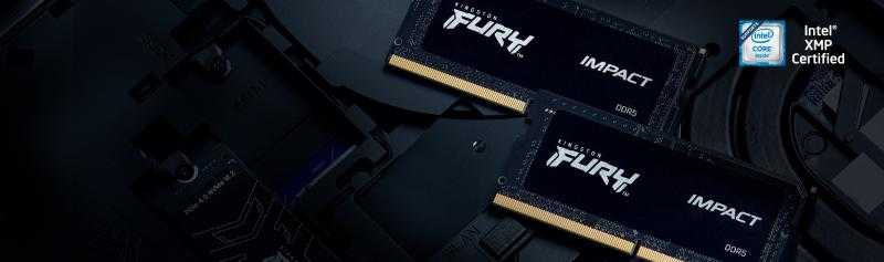 RAM „Kingston KF548S38IBK2-16“ 16 GB 4800 MHz DDR5 CL38 SODIMM (2 vnt. rinkinys) „FURY Impact“ | „Kingston“
