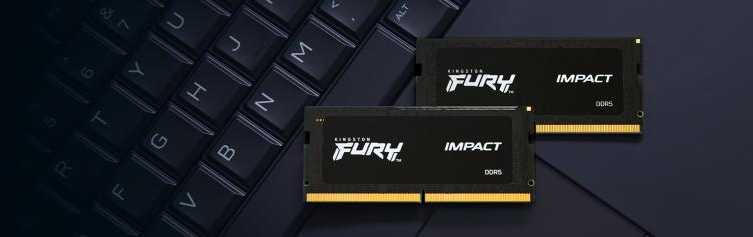 RAM „Kingston KF548S38IBK2-16“ 16 GB 4800 MHz DDR5 CL38 SODIMM (2 vnt. rinkinys) „FURY Impact“ | „Kingston“