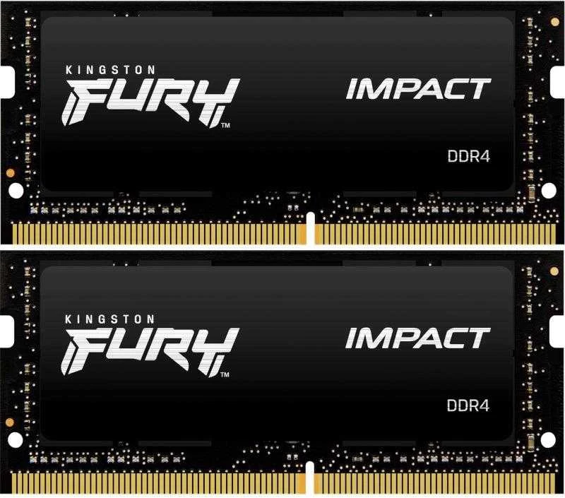 Nešiojamo kompiuterio atmintis HyperX Kingstonas | Fury Impact | 2x8 GB | SODIMM | 3200 MHz | Užrašų knygelė | Registracijos Nr. | ECC Nr
