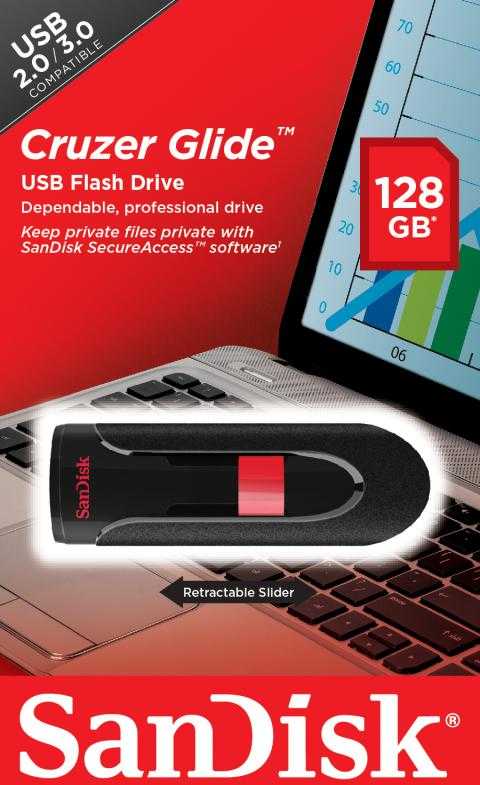 USB laikmena SanDisk Cruzer Glide 128GB