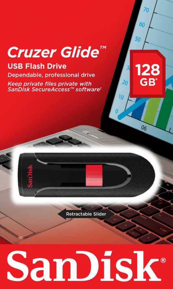 USB laikmena SanDisk Cruzer Glide 128GB