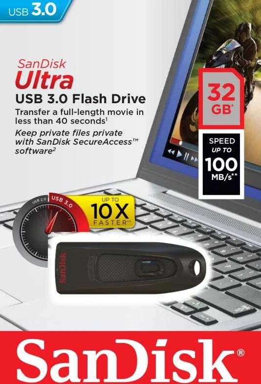 USB laikmena SanDisk Cruzer Ultra, 32GB