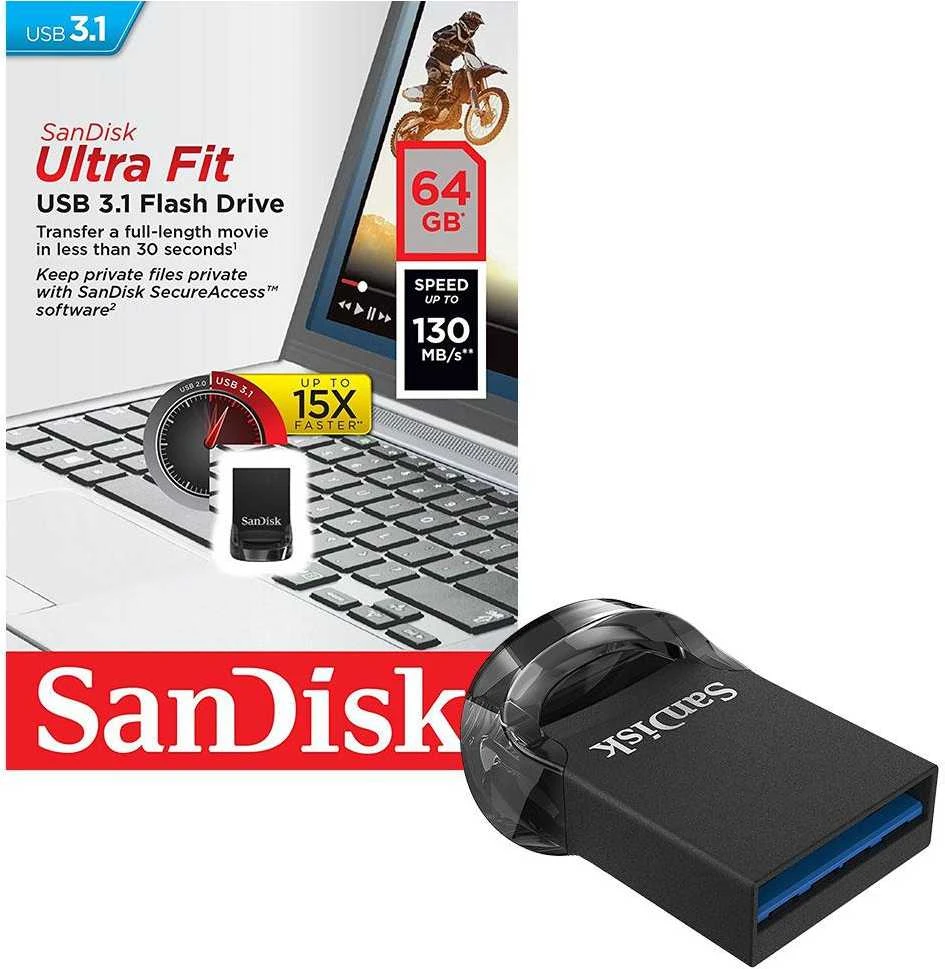 USB laikmena Sandisk Ultra USB 3.1 64GB (130 MB/s)