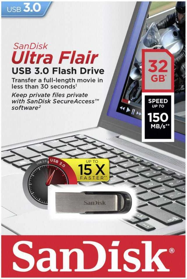 USB laikmena SanDisk Ultra Flair USB 3.0 32GB