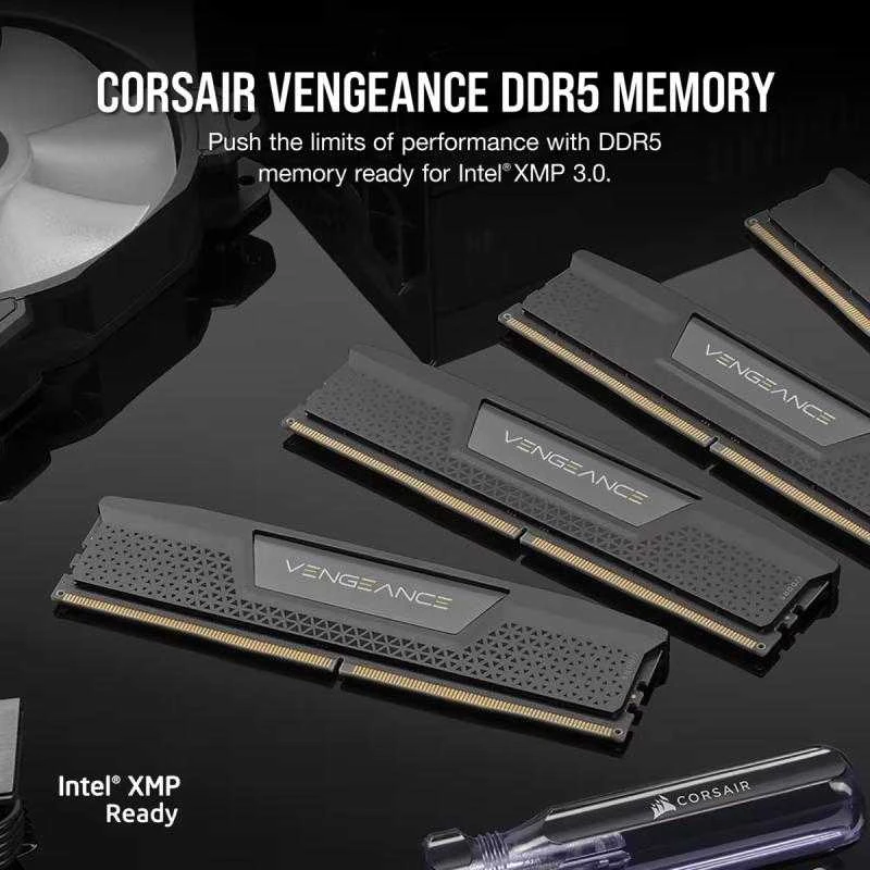 RAM CORSAIR VENGEANCE 32GB 2x16GB DDR5 6400MT/s DIMM Unbuffered 36-48-48-104 Std PMIC XMP 3.0 Juodas Heatspreader Juodas PCB 1.4V