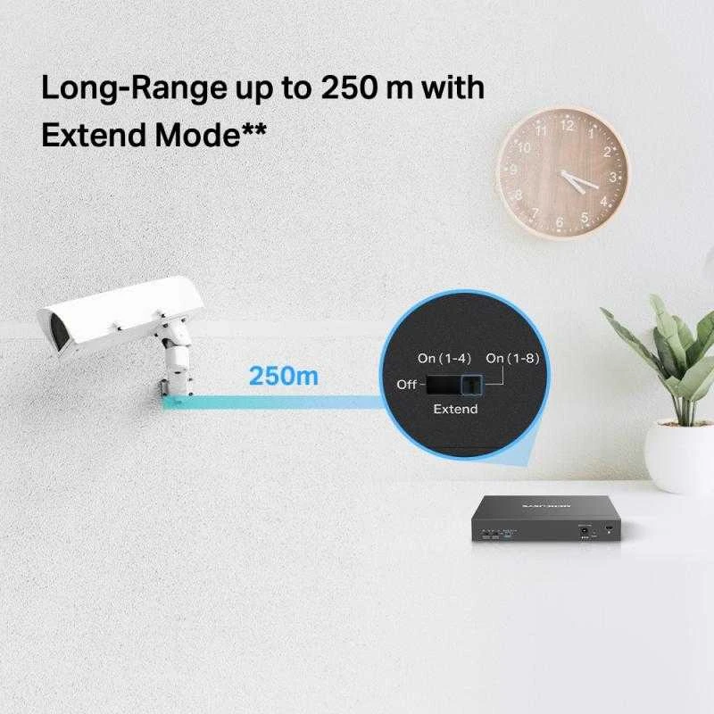 Šakotuvas Mercusys 10 prievadų 10/100 Mbps darbalaukio jungiklis su 8 prievadų PoE+ | Mercusys
