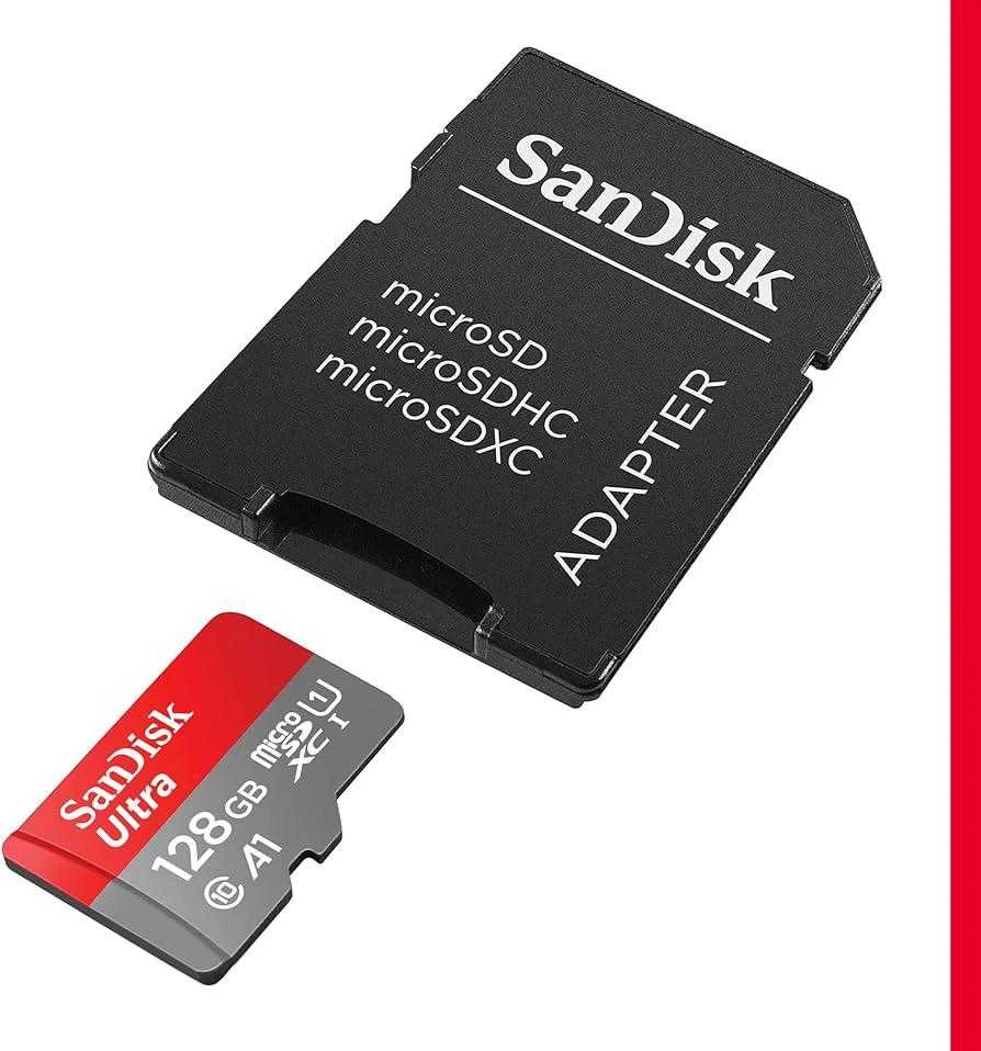 Atminties kortelė SANDISK Ultra Micro SDXC 128GB + SD adapteris 140MB/s A1 10 klasės UHS-I