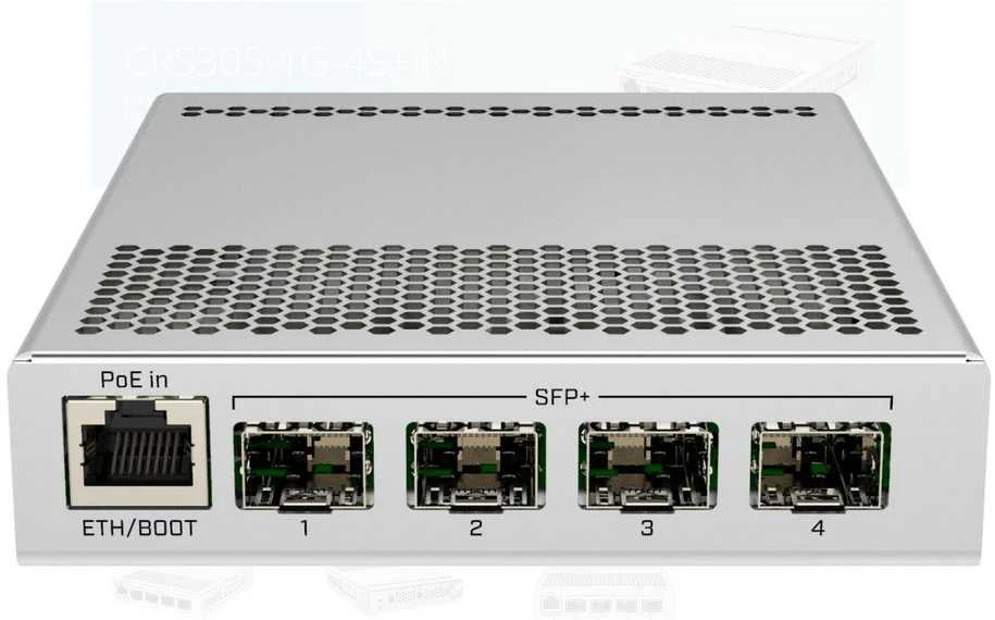 Maršrutizatorius „MikroTik CRS305-1G-4S+OUT FiberBox Plus“ | „MikroTik“ | „FiberBox Plus“ | CRS305-1G-4S+OUT | Gigabito eterneto (varinis) jungčių kiekis: 1 | SFP jungčių kiekis: 4