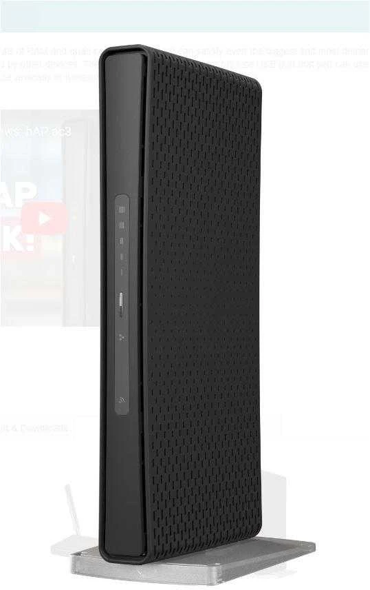 Mikrotik MicroTick | Belaidis maršrutizatorius | HAP AC3 | 802.11ac | 300+867 Mbit/s | 10/100/1000 Mbit/s | Ethernet LAN (RJ-45) jungle 5 | Tinklelio atramos Nr. | MU-MiMO Nr. | Nėra mobiliojo plačiajuosčio ryšio | Antenos tipas 2xIšorinė | 1 × USB-A
