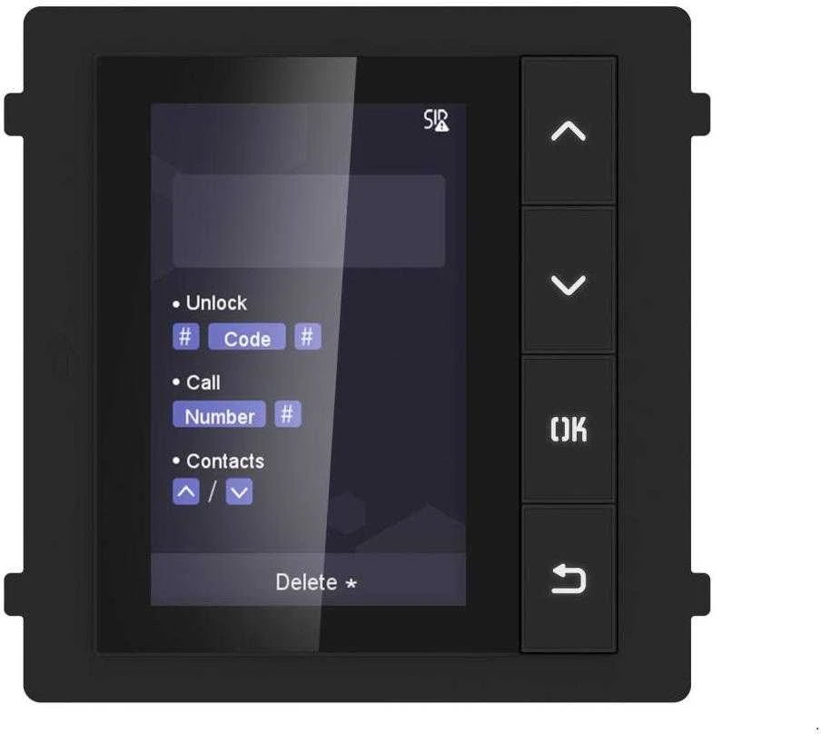 Hikvision DS-KD-DIS ekranas su meniu