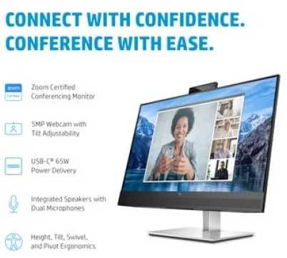 Monitorius HP E27m G4 QHD USB-C Conferencing Monitor/IPS/QHD (2560 x 1440)/300 nits/web cam 5MP/Speakers 2 x 5 W  (40Z29AA)