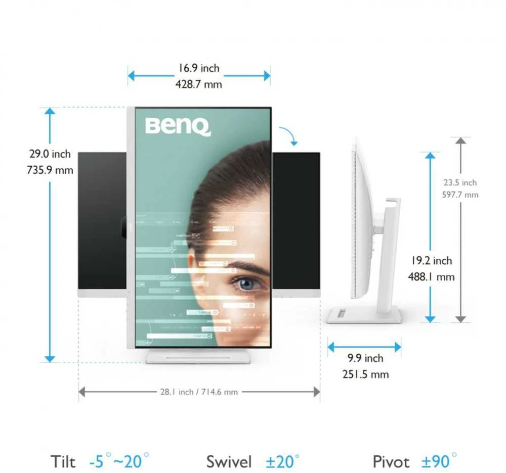 Monitorius BENQ GW3290QT 31,5 colio IPS 2560x1440 16:9 350cd/m2 5ms HDMI DP USB Juodas
