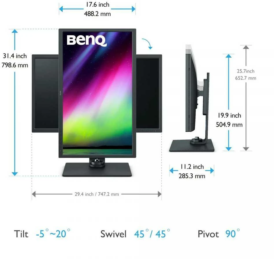 Monitorius BENQ SW321C 32" UHD HDMI/DP/USB