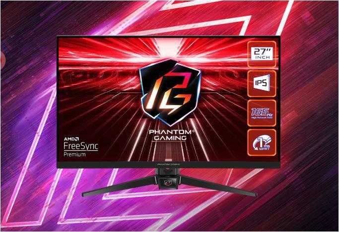 Žaidimų monitorius ASROCK Phantom PG27FF1A/27 "/IPS/ FHD (1920x1080)/16:9/165 Hz/1 ms/AMD FreeSync™ Premium Technology/Flicker Free Technology