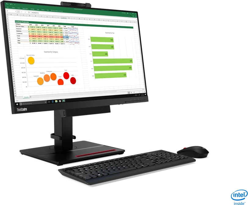 Monitorius Lenovo ThinkCentre Tiny-in-One 24 (Gen 4) 23,8 ", Jutiklinis ekranas, IPS, 1920 x 1080, 16:9, 4 ms, 250 cd/m², Integruotas garsiakalbis (-ai), Juodas, 1080p kamera su dviguba mikrofonas VOIP, LED indikatorius, 60 Hz, HAS