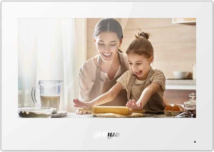 Dahua IP domofono monitorius VTH5321GW-W. 7 col. 1024x600. Wifi, PoE(802.3af). SIP. Andoid 8.1, baltas