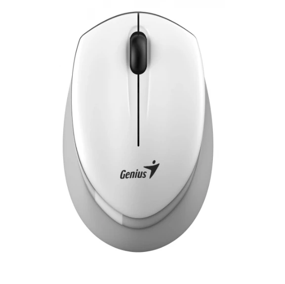 Pelė Genius Pelė NX-7009, 1200DPI, 2.4 [GHz], optinė, 3kl., belaidė, balta ir-pilka, 1 vnt AA, Mėlyna-Eye sensor, symetryczna