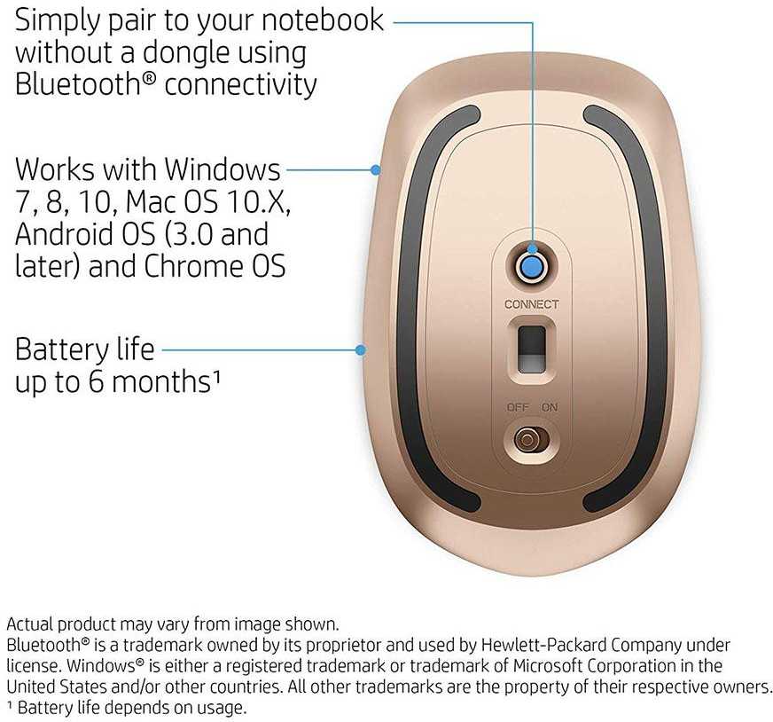 HP Z5000 Belaidė pelė, Spalva: Tamsi pelenų sidabro / Vario (W2Q00AA)