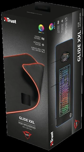 TRUST GXT 764 Glide-Flex RGB XXL pelės kilimėlis | 930x300x3mm