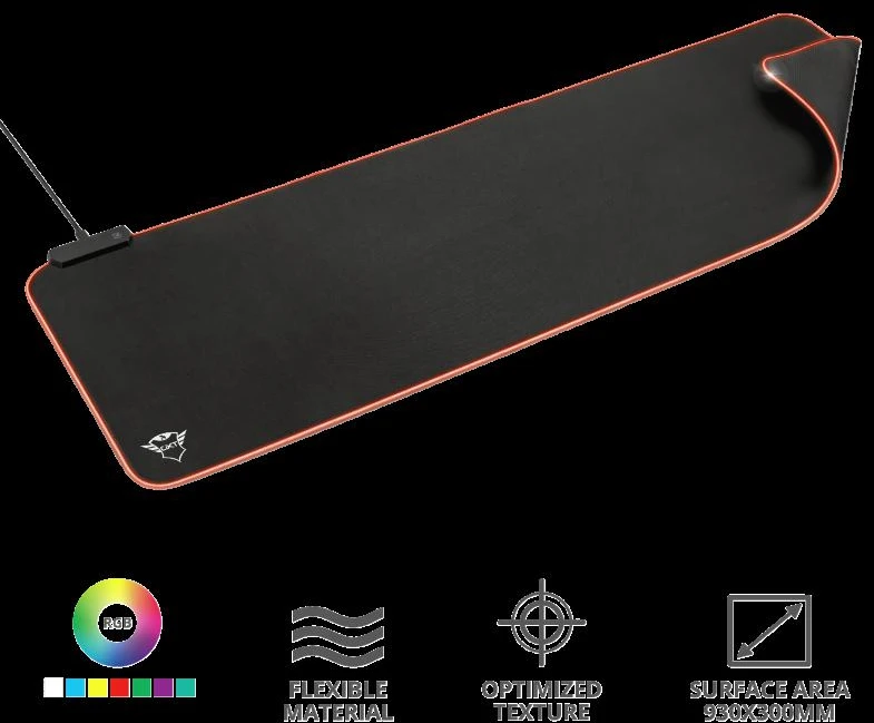 TRUST GXT 764 Glide-Flex RGB XXL pelės kilimėlis | 930x300x3mm