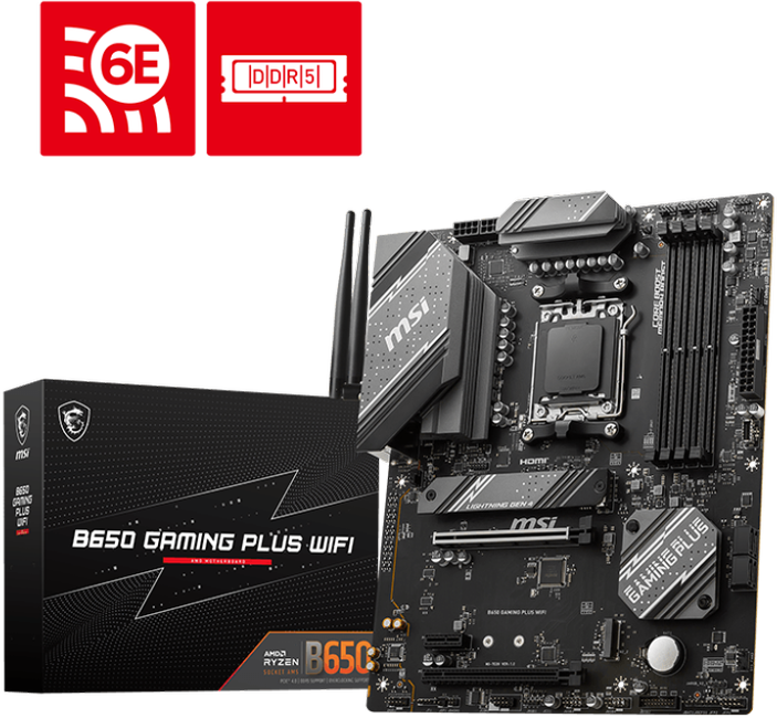 Pagrindinė plokštė MSI AMD B650 GAMING PLUS WIFI, SAM5, ATX