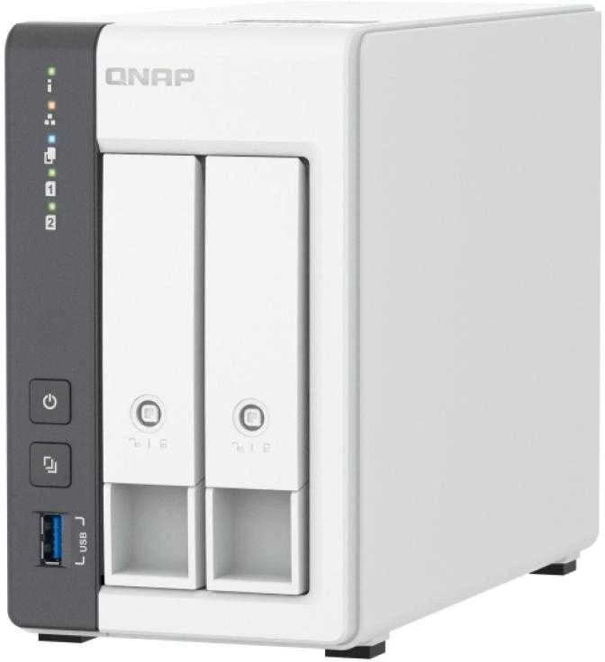 QNAP 2 skyrių 2,5 GbE NAS su integruotu NPU | TS-216G | ARM 4 branduolių | Cortex-A55 | Procesoriaus dažnis 2,0 GHz | 4 GB