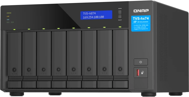 Serveris QNAP TVS-h874X NAS Tower Ethernet LAN Juodas