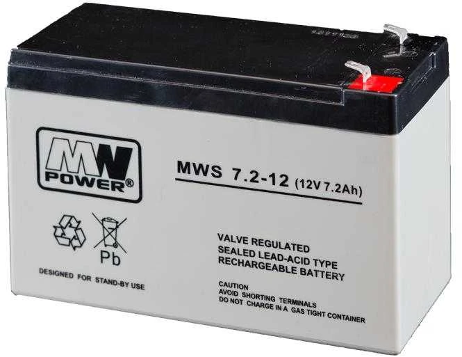 Power MWS 12V 7.2Ah F1(187) AGM akumuliatorius, 5 metai