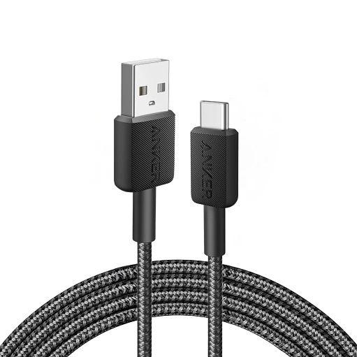 Anker 322 Braided Nylon Cable, Juodas | A81H5G11 | USB-A to USB-C