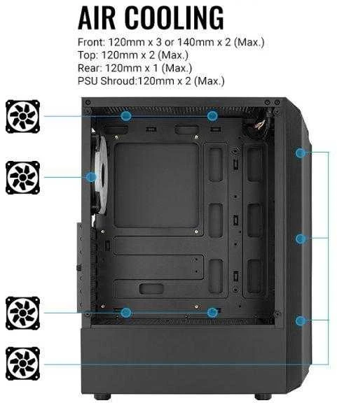 AEROCOOL PGS BIONIC-G-BK-v2 RGB - PC dėklas