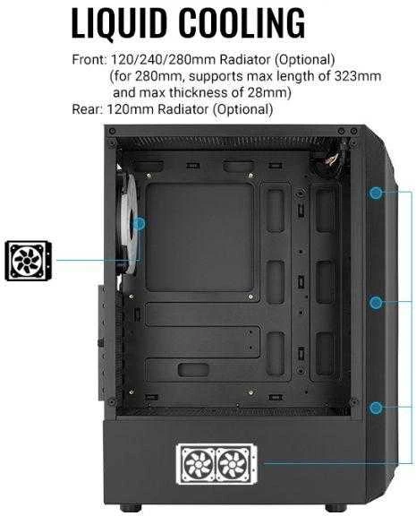 AEROCOOL PGS BIONIC-G-BK-v2 RGB - PC dėklas