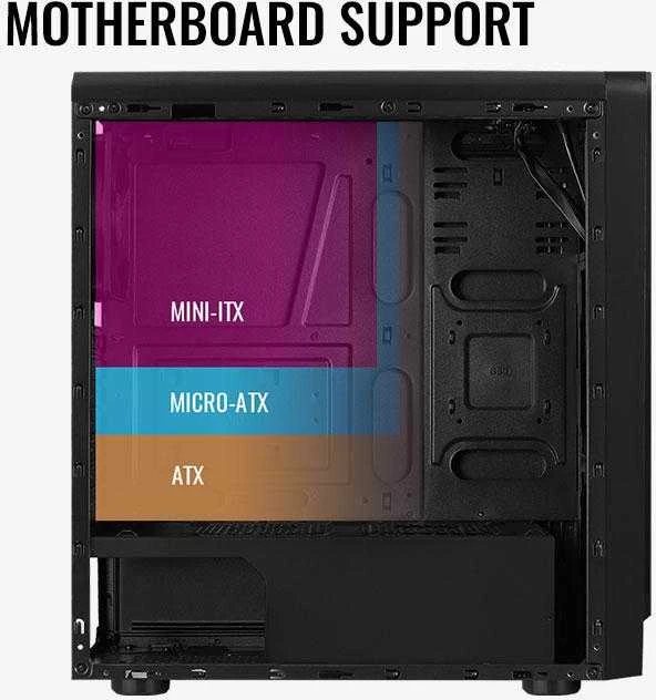 AEROCOOL AEROPGSRIFT-BK-RGB PC dėklas ATX Aerocool RIFT RGB USB 3.0 - 1x120mm Juodas FAN