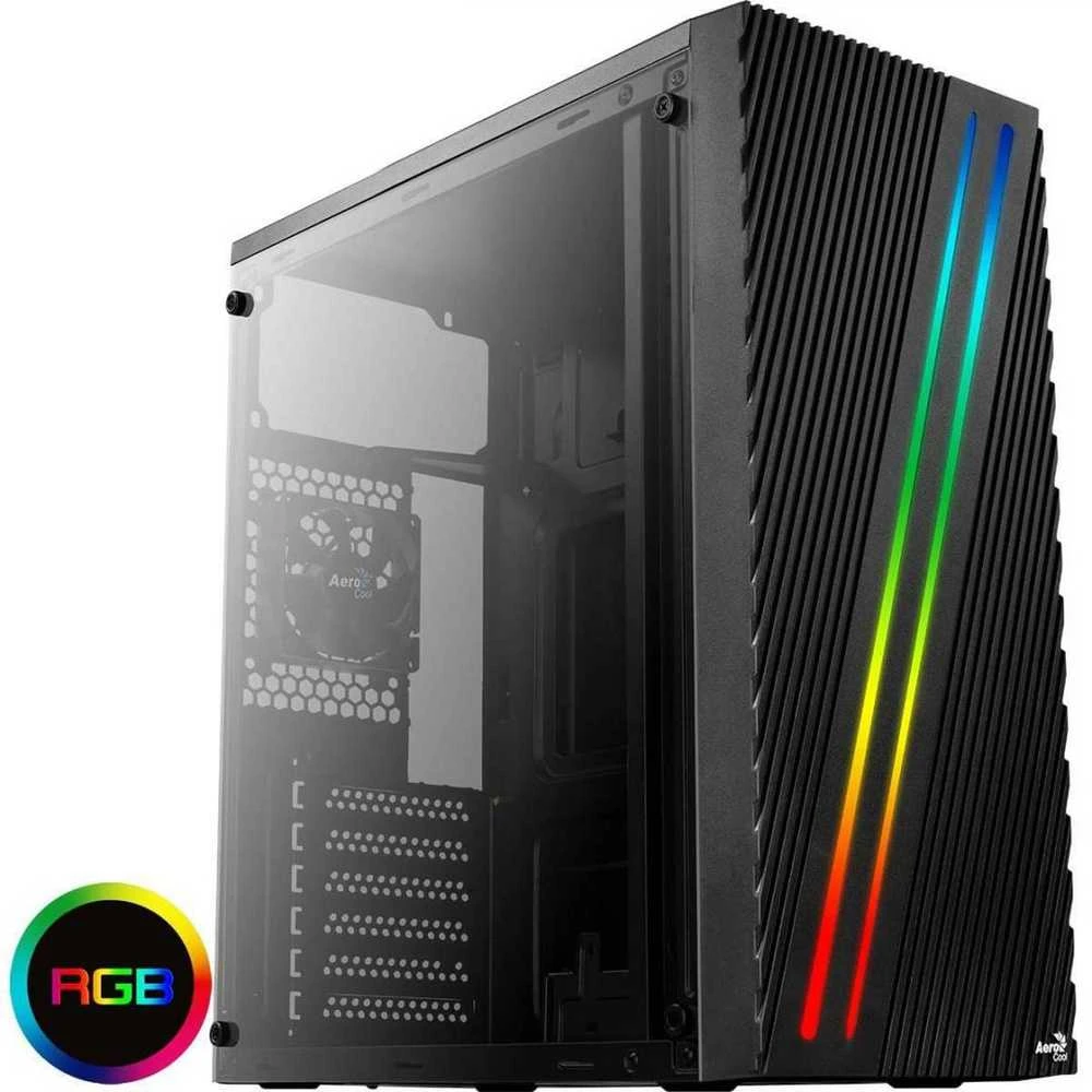AEROCOOL AEROPGSSTREAK-A-BKRG kompiuterio dėklas ATX Aerocool STREAK RGB USB 3.0 – DVIGUBA RGB JUOSTA 1x80mm VENTILIATORIUS