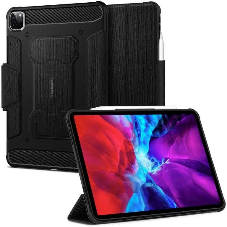 Planšetinio kompiuterio dėklas Spigen Rugged Armor Pro skirtas iPad Pro 11 2018/2020, juodas