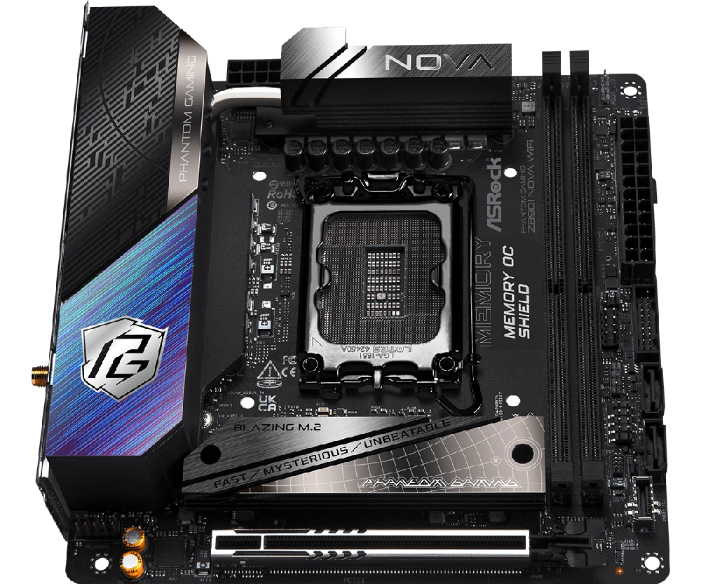ASRock Phantom Gaming Z890I Nova WiFi Intel Z890 LGA 1851 (Socket V1) mini ITX pagrindinė plokštė