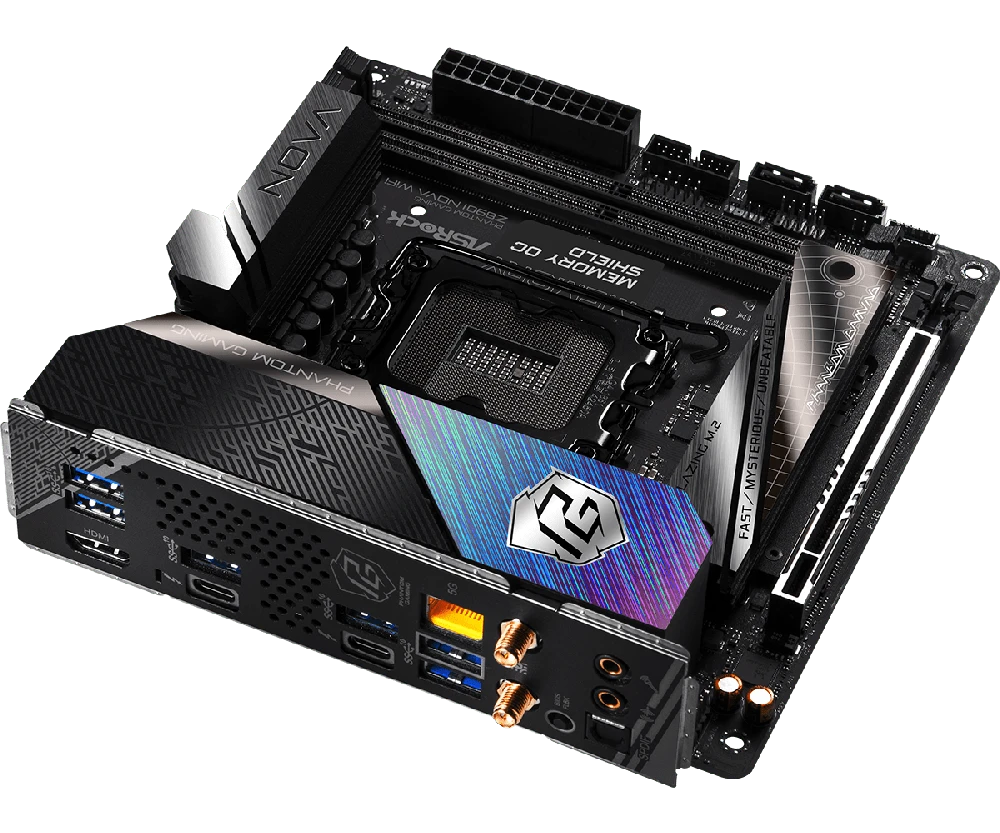 ASRock Phantom Gaming Z890I Nova WiFi Intel Z890 LGA 1851 (Socket V1) mini ITX pagrindinė plokštė