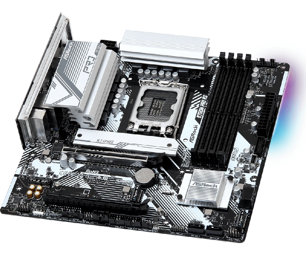 Pagrindinė plokštė ASROCK B760M PRO RS LGA1700 mATX 4x DDR5 PCIe 5.0 x16 2.5G LAN