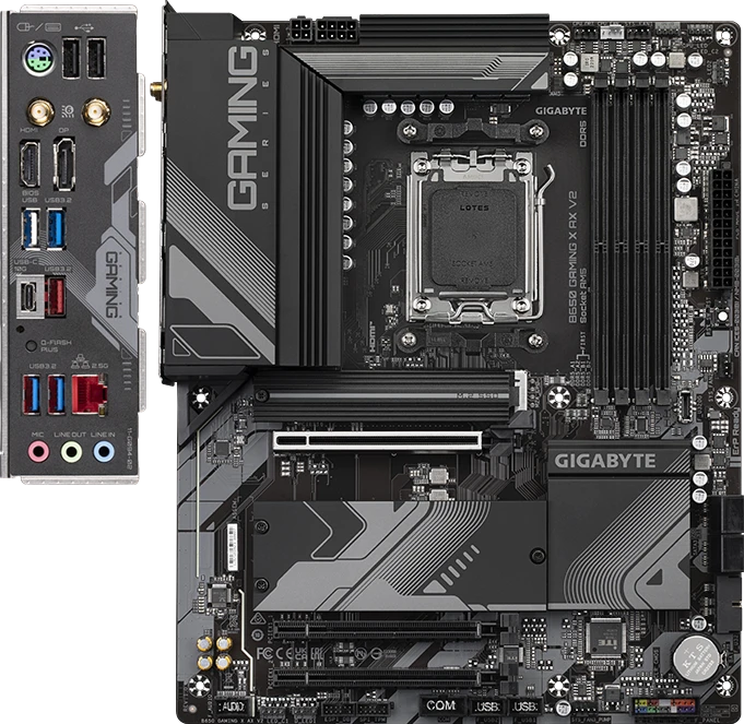 Pagrindinė plokštė GIGABYTE B650 GAMING X AX AM5 4xDDR5 4xSATA 3xM.2 1xHDMI 1xDP