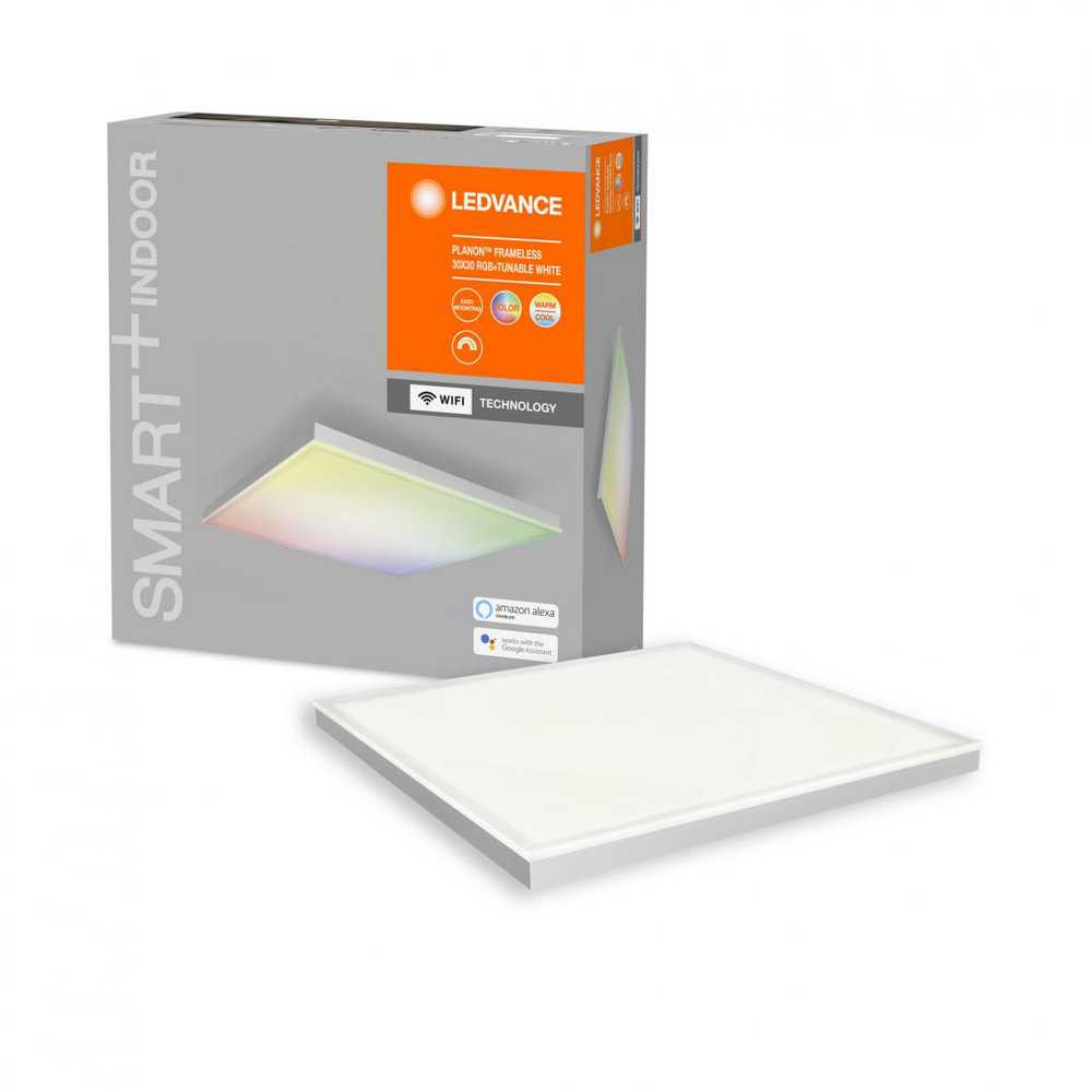 Ledvance SMART+ WiFi Planon Frameless Square RGBW | Derinamas Baltas/RGB