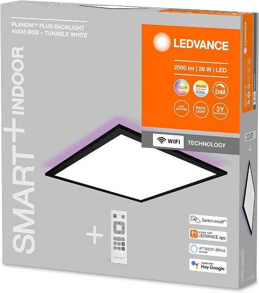 Ledvance 28W LED paviršinė panelė SMART+, juodu korpusu, 3000-6500K, dimeriuojama