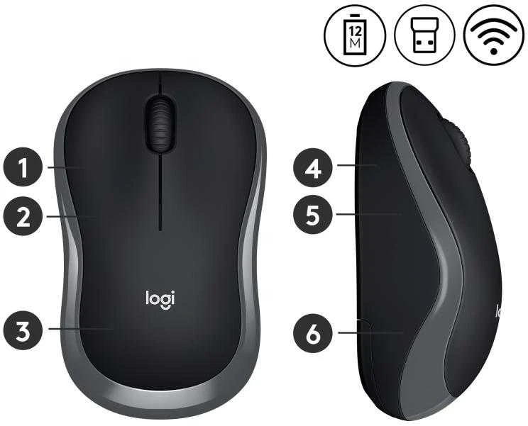 Pelė Logitech M185 pilka (910-002238)
