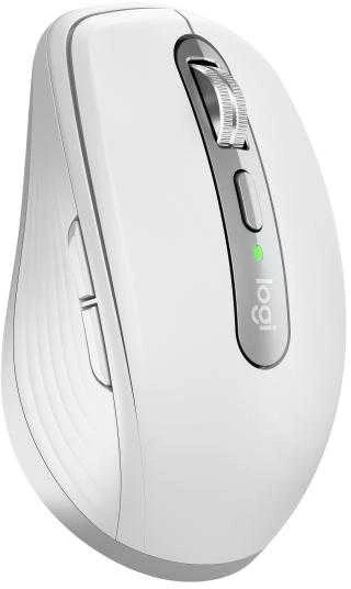 Belaidė pelė Logitech MX Anywhere 3S - RF belaidė + Bluetooth, lazerinis, 8000 DPI, Pale Pilkas (Baltas)